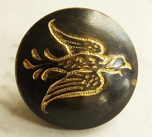 Antiguo botón japonés y grabado de latón golondrina pájaro imagen ~ poco más de 5/8" - Imagen 1 de 4