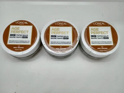 Loreal Age Perfect 4-In-1 Tinted Balm W/Firming Serum # 10 Deep .63oz  Lot of  3 - Image 1 of 3