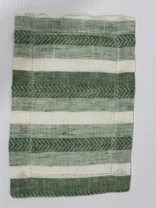 Sferra Cocktail Napkins Herringbone Stripe Woven Pure Linen 9x6" - Picture 1 of 3