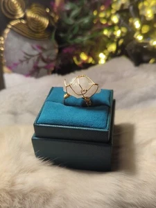 Handmade Love Quartz Adjustable Ring Hand Wrapped Sterling Silver .925 - Picture 1 of 10