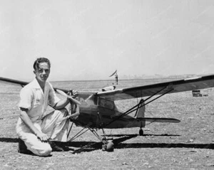 Boy & Antique Giant Model Airplane 8x10 Reprint Of Old Photo - Picture 1 of 1
