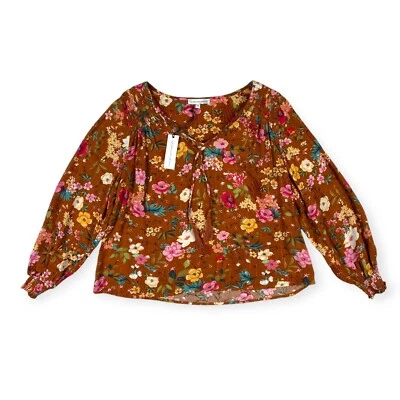 Blusa Metálica Viscosa Floral Naranja XS para Mujer Cupcakes y Cachemira Foto 1 de 4