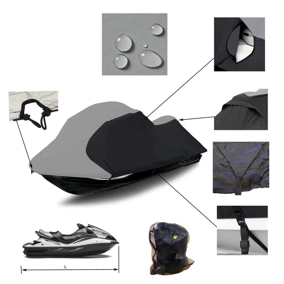 Чехол для гидроцикла Yamaha Jet Ski Waverunner V1 3-местный прицеп 2015–2016 - Изображение 1 из 1