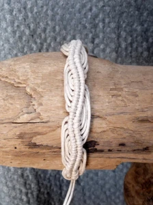 Armband Baumwolle Mode Schmuck Bali Freundschaftsarmband verstellbar Weiß - Bild 1 von 2