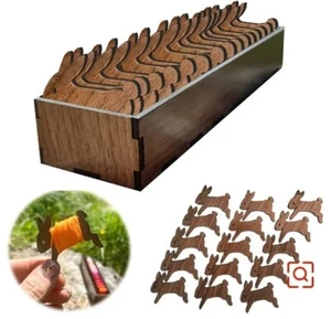 Wooden Bobbin Thread Holder Set Cat Sheep Shape Smooth Edge Durable for Sewing - Picture 1 of 28