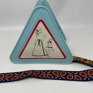 Vintage Conso Trim 5 Yds Blue Background Tennis 1 1/8" Wide 100% Cotton Sewing - Picture 1 of 4