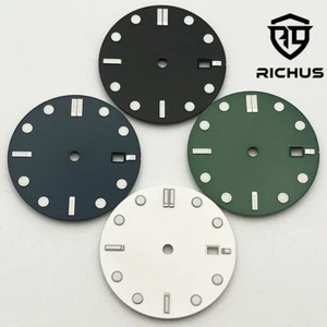 32mm sterile Black/blue/white watch Dial luminous Fit NH34 NH35 NH36 movement - Picture 1 of 11