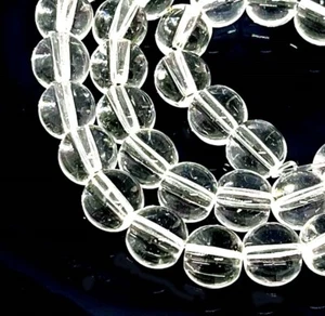 40 Transparent Glass Round Beads Clear Crystal 8mm - Picture 1 of 4