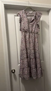 Vestido midi de gasa multicolor floral pequeño BB Dakota by Steve Madden para mujer nuevo con etiquetas - Imagen 1 de 7