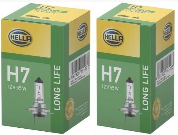 2 X Hella H7 12V 55W Long life Pack of 2 Bulbs - Image 1 of 1