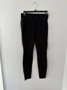 White House Black Market Ponte Knit Leggings Faux Leather Side Stripe Size Small - Picture 1 of 5