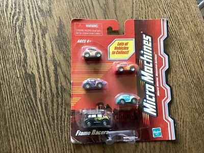 Micro Machines Flame Racers 5 Car Set 2003 Hasbro New Sealed D18 Free USA Ship - Image 1 of 3