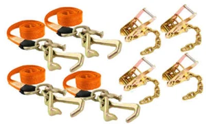PACK de 4 trinquetes de cadena y correas RTJ 10' NARANJA tejido de diamante RTJ racimo retroceso - Imagen 1 de 8