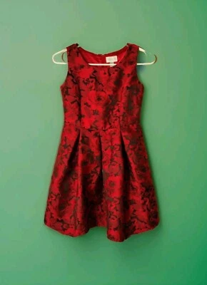 Place Dress Girls 12 Sleeveless Pleats Lined Floral Midi Holiday - Image 1 of 4