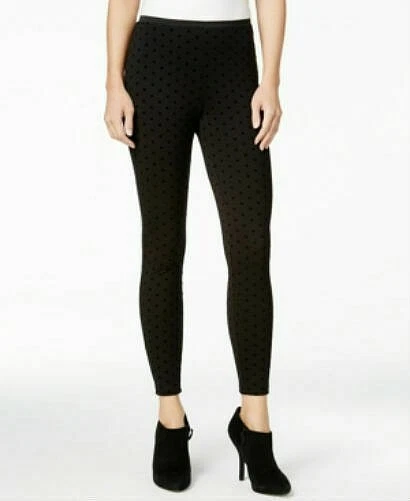 Kensie Mujer Negro Lunares Leggings Pantalones Medianos~M~ORG. $59 ~ ¡Venta de liquidación!! Foto 1 de 1