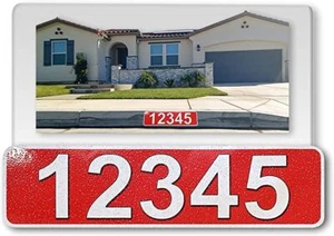 Custom Reflective House number Aluminum Self-Stick Curb Wrap Address Sticker - Picture 1 of 20