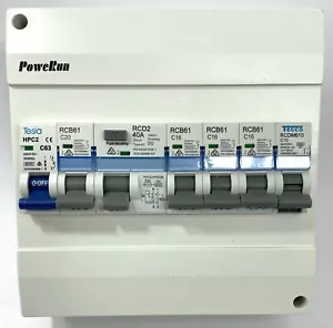 Switchboard Loaded 8 Pole Complete RCD Neutral Extnder 3x 16 1x 20 1x10 Amp RCBO - Foto 1 di 8