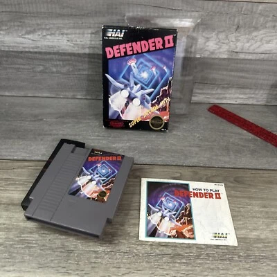 Round seal Defender II complete in box nintendo nes original game - Image 1 of 4