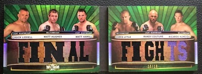 2012 TOPPS TRIPLE THREADS UFC RELIC BOOKLET LIDDELL HUGHES HAMILL COUTURE #/18 - Image 1 of 2