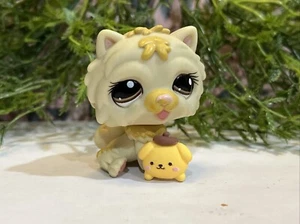 Littlest Pet Shop 1058 LPS Authentic Cream Yellow Tan Chow Brown Eyes Euro - Picture 1 of 5