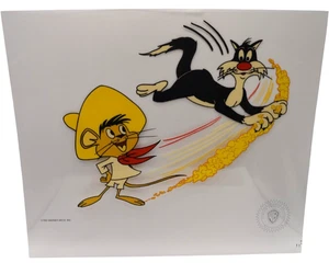 1992 Speedy Gonzales & Sylvester Sericel – Warner Bros Limited Edition 12.5"x10" - Picture 1 of 7