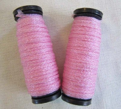 2 Kreinik Metallics 1/16" Ribbon #9592 PEONY pink Flat Thread lot - Image 1 of 4