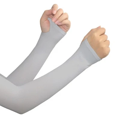 1pair Running Elastic Long Sleeves Cover Up Compression Sleeves Band - Image 1 of 4