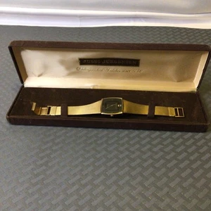 VINTAGE JULES JURGENSEN LADIES GOLD TONE WATCH WITH ORIGINAL BOX, WORKS - Picture 1 of 14