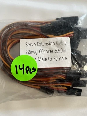14pcs 22awg 60 Cores Male to Female 5.90inch Lead Plug Servo Extension Wire Cabl - Image 1 of 4