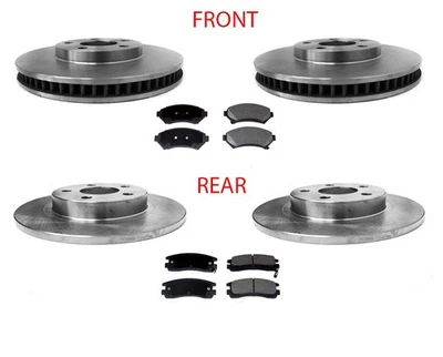 Роторы и керамические колодки Frt & Rr для Cadillac Seville 2003-2004 годов выпуска - Изображение 1 из 4