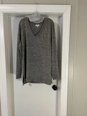 Lucky Brand Womens Sweater Size XXL  TTG Heathered Gray V-Neck Lightweight - Image 1 of 4