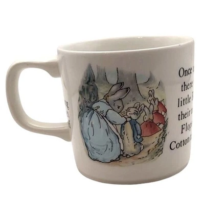 Vintage Wedgwood Peter Rabbit Beatrix Potter Childs Nursery Rhyme Mug England - Image 1 of 4