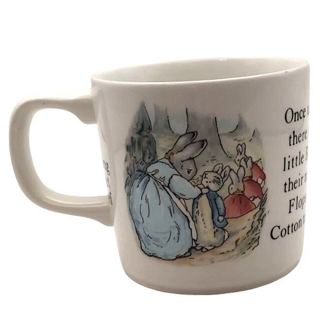 Vintage Wedgwood Peter Rabbit Beatrix Potter Childs Nursery Rhyme Mug England - Image 1 of 4