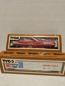 TYCO HO PEPSI & COCA COLA 62' BOX CAR & TANK CAR BOXED - Picture 1 of 11