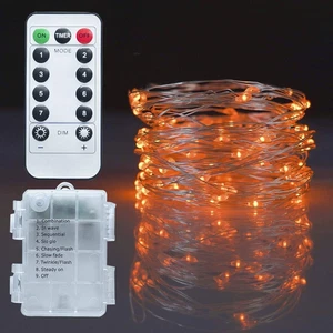 Fairy Lights, 33Ft 100 LED Battery Operated Waterproof String Lights with Remote - Picture 1 of 12