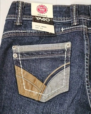 Yaso Blue Jeans Women's Size 1/2 Juniors  Skinny Boho Y2K 90's New With Tags - Image 1 of 4