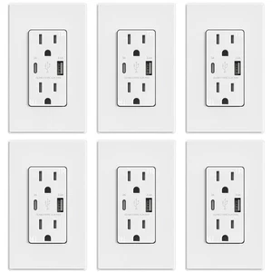 Tomas USB, Toma de Pared de 15 Amperios con Puertos USB, 21W Tomas USB Receptáculos con... - Imagen 1 de 9