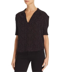 Joie Womens Heart-Print Pullover Blouse, Black, XX-Small - Picture 1 of 1
