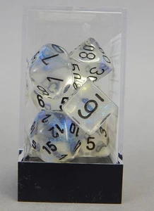 Chessex Polyhedral game dice set OOP Aquerple Glitter Borealis 27420 - Picture 1 of 3