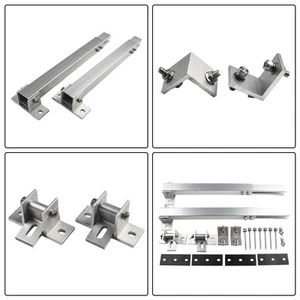 Adjustable Short Brackets Aluminum Alloy Flat Roof Mounting Silver Brand New - Photo 1/12