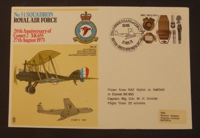 GB 1972 FDC RAF 20 Anniversary of Comet 2 ZK655 Flight by No 51 Squadron - Image 1 of 2
