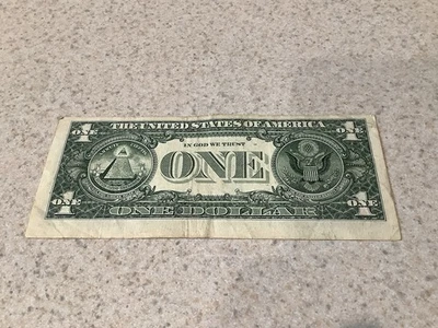 1995 $1 Web Note Federal Reserve Note B46684888H~ OFF CENTER - Image 1 of 2