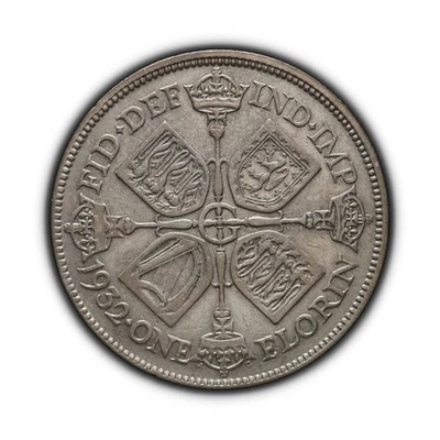 GREAT BRITAIN. 1932, Florin, Silver - KGV, Shields & Scepters, KEY DATE 3 - Image 1 of 3