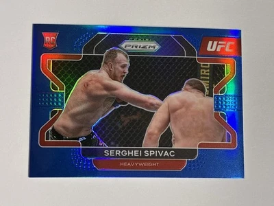 2022 Panini UFC Prizm Serghei Spivac 18/199 RC Blue Prizm Rookie Card #70 - Image 1 of 2
