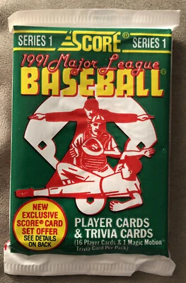 1991 Score Baseball Pack Alan Trammell Tigers (Top) Jeff Montgomery Royals (Back - Image 1 of 2