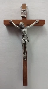 Jesus Kreuz Kruzifix Heilig Religiös Christus Holz Metall Wand Italien 4,75 Zoll - Bild 1 von 5