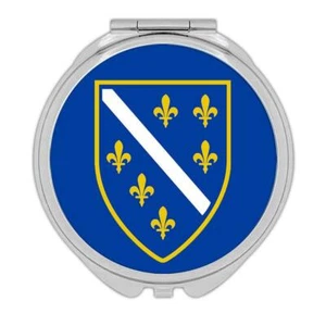 Gift Compact Mirror : Bosnian Crest Flag Bosnia Herzegovina Expat - Picture 1 of 3