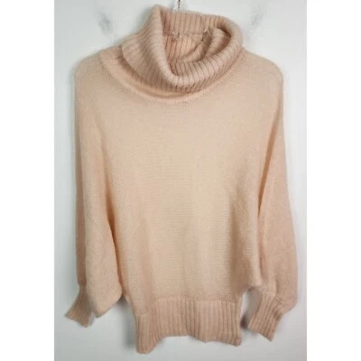Bebe Women's Sz. XS Light Pink Mohair Blend Light Weigh Mock Neck Sweater - Image 1 of 4