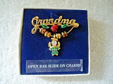 Vintage K I S " GRANDMA " Themed Charm Brooch / Pin " BEAUTIFUL COLLECTIBLE "