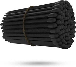 ZIKANI Black Stick Black Tip Matches 4 Inch Refill for Cloche Jar 200 pcs - Picture 1 of 7